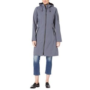 Ilse Jacobsen Slate Blue Hornbaek Raincoat Jacket Size 42